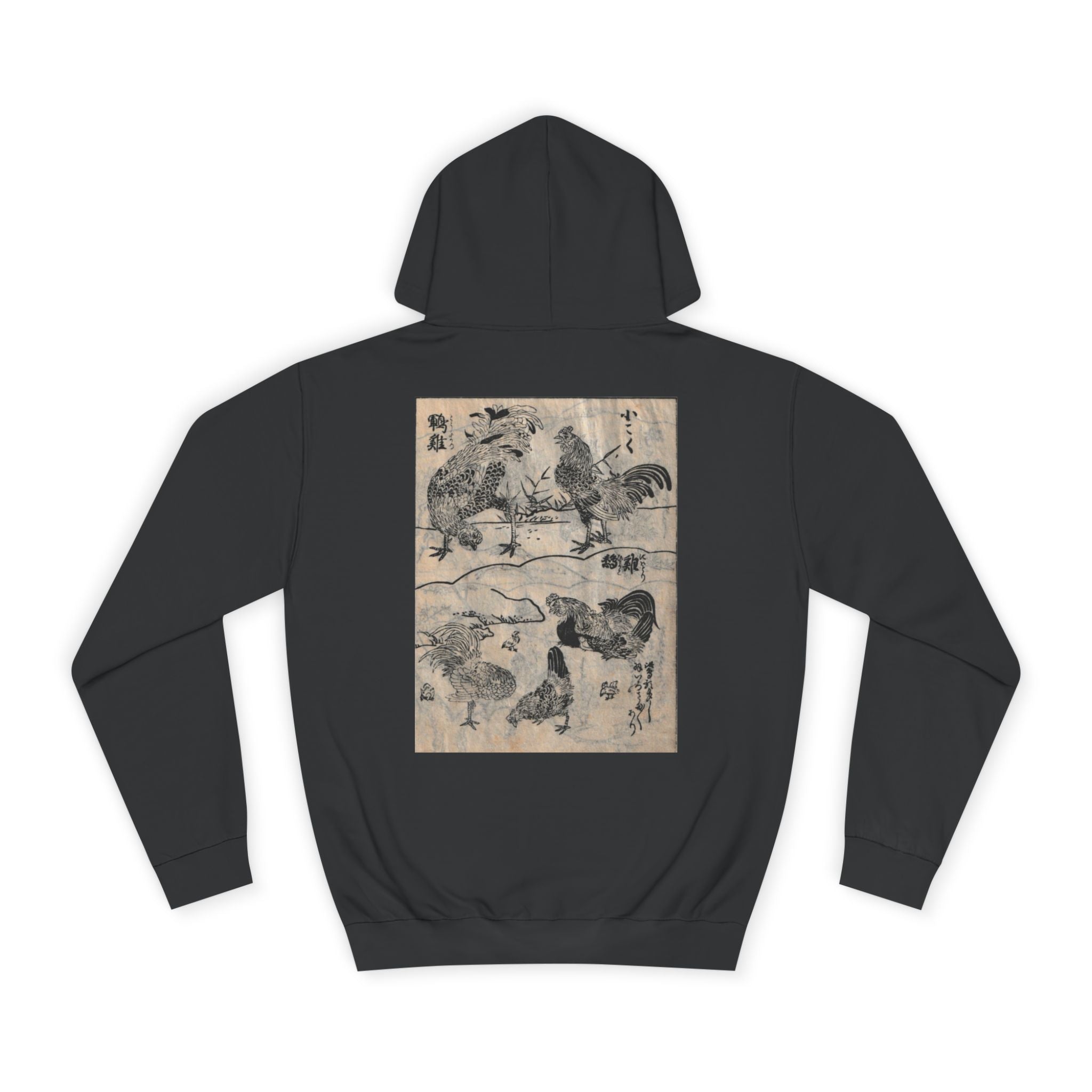 Rooster Edo Period Japanese Print Art Hoodie — Japanese Edo Period Illustration Pullover