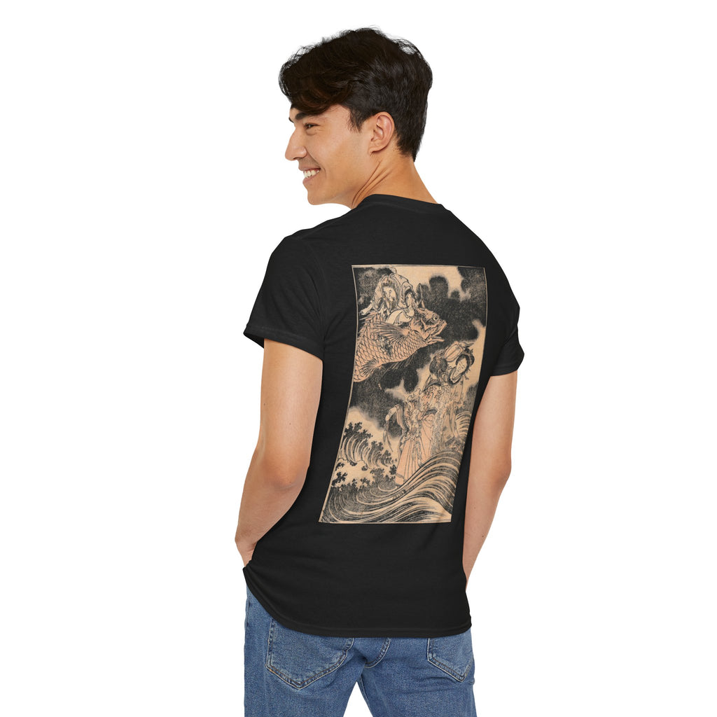 Ladies and Koi Surfer Meiji Era Japanese Art Tee — Meiji Period T-Shirt