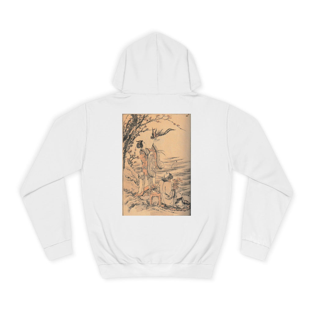Lady and Bird Meiji Era Japanese Art Hoodie — Japanese Meiji Period Illustration Pullover