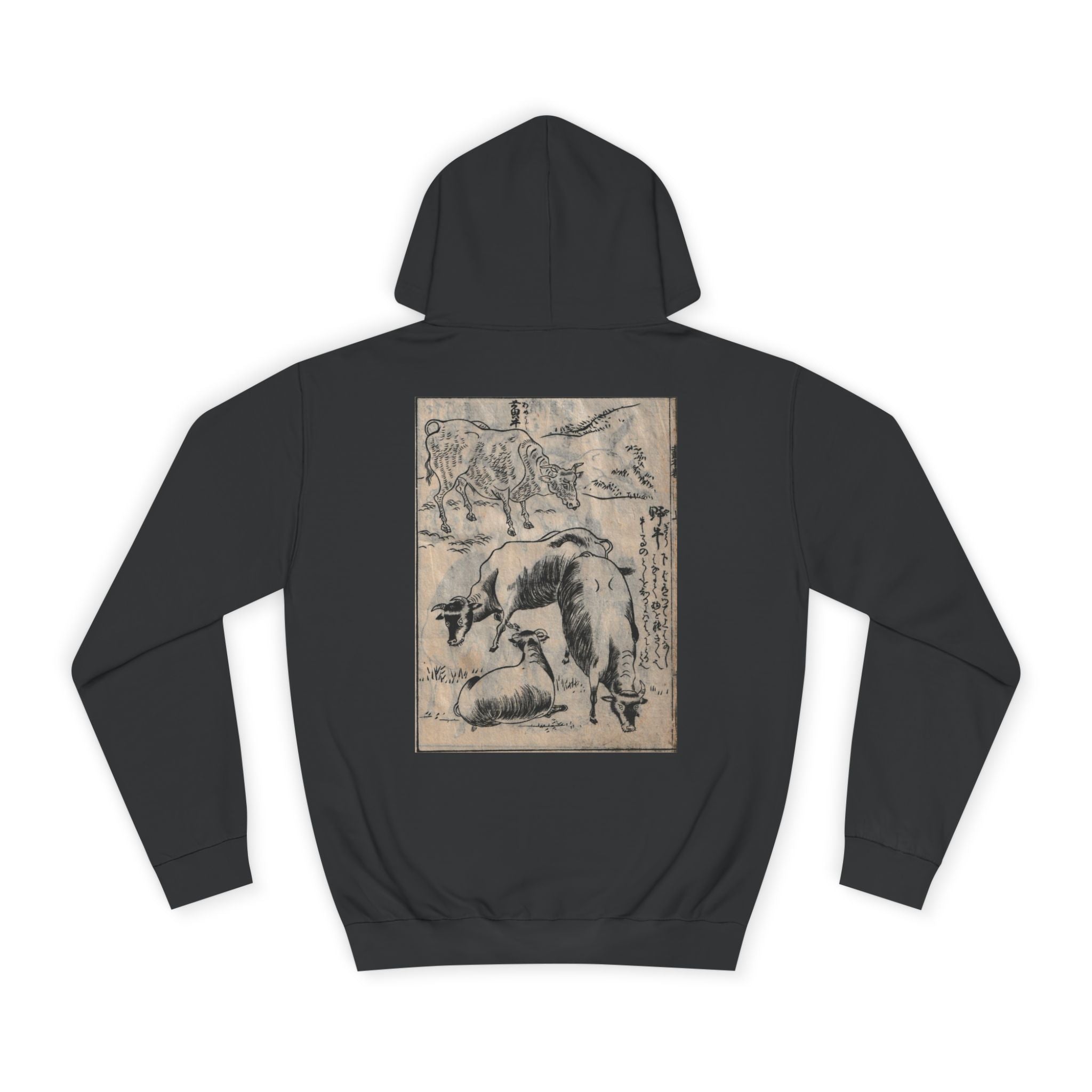 Oxen Edo Period Japanese Print Art Hoodie — Japanese Edo Period Illustration Pullover