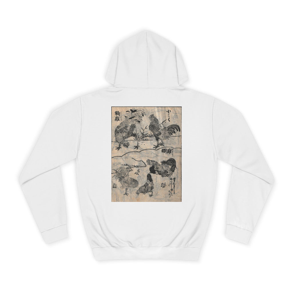 Rooster Edo Period Japanese Print Art Hoodie — Japanese Edo Period Illustration Pullover