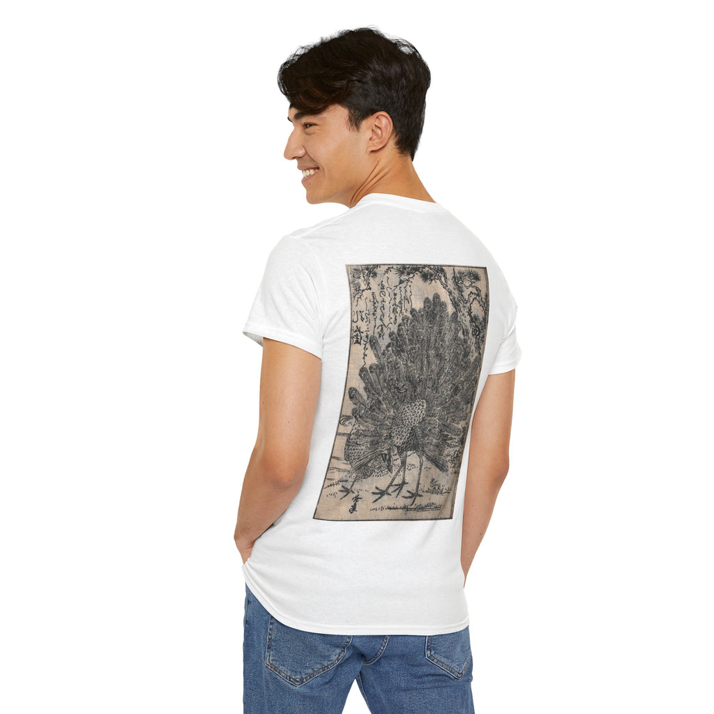 Peacocks Edo period Print Tee — Edo Illustration T-Shirt